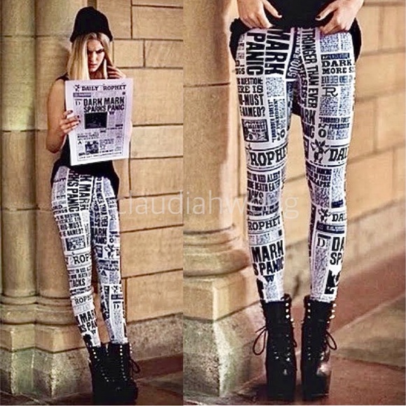 Blackmilk Pants - BLACKMILK Limited Edition Daily Prophet Harry Potter High Waist Leggings